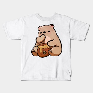 Brown Cute Kawaii Bear Kids T-Shirt